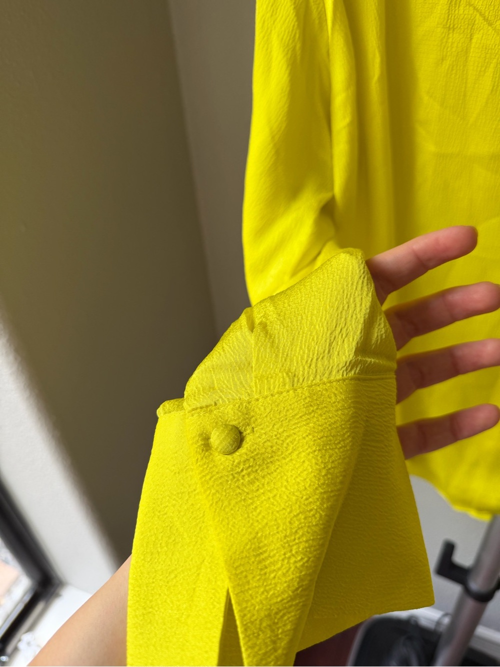 Vince Camuto Bright Yellow Button-Front Long-Sleeve Shirt - Picture 3 of 5